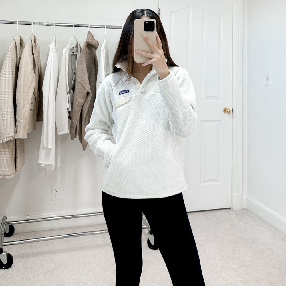 Patagonia Re-Tool Snap-T Fleece Pullover in Raw Linen - White X-Dye